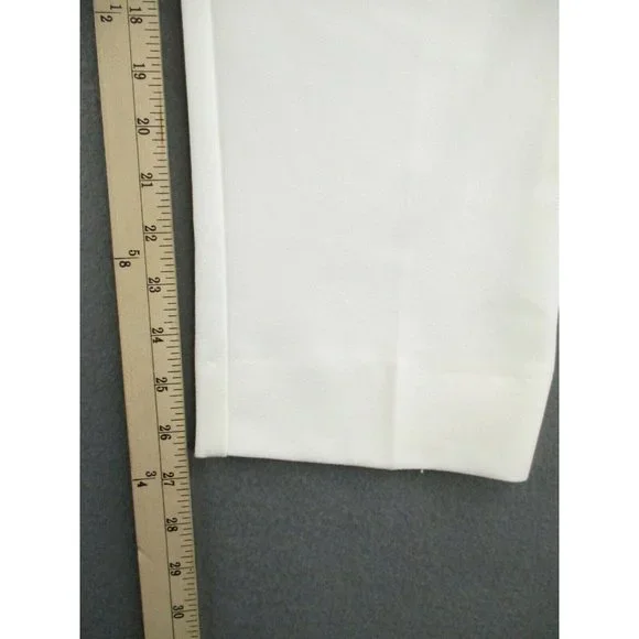 TopShop Pants Womens 10 White Slacks Relaxed Fit Tapered Stretch Casual - Picture 6 of 10